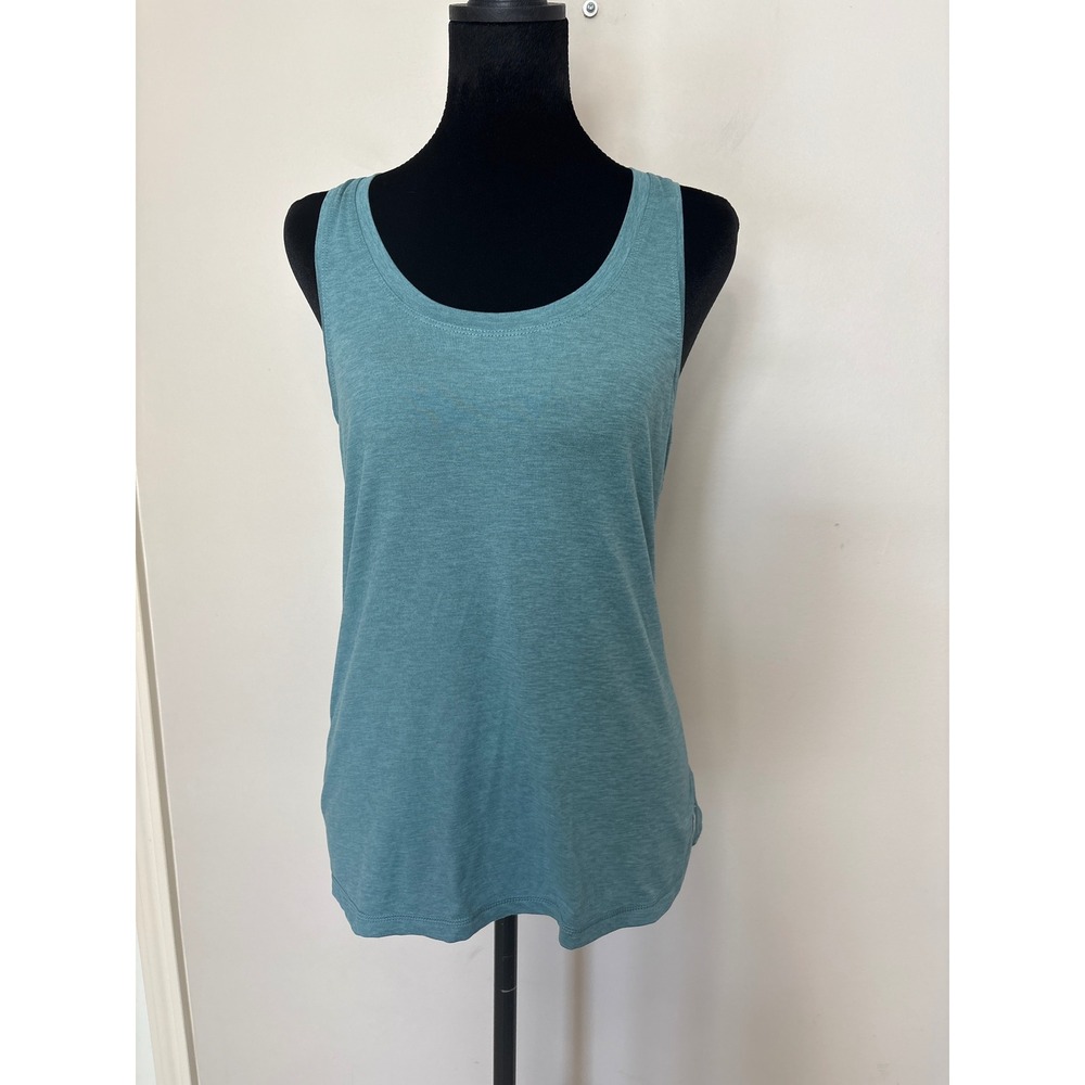 Vuori Lux Performance Tank Top Womens Small Heathered Teal Blue Racerback Active